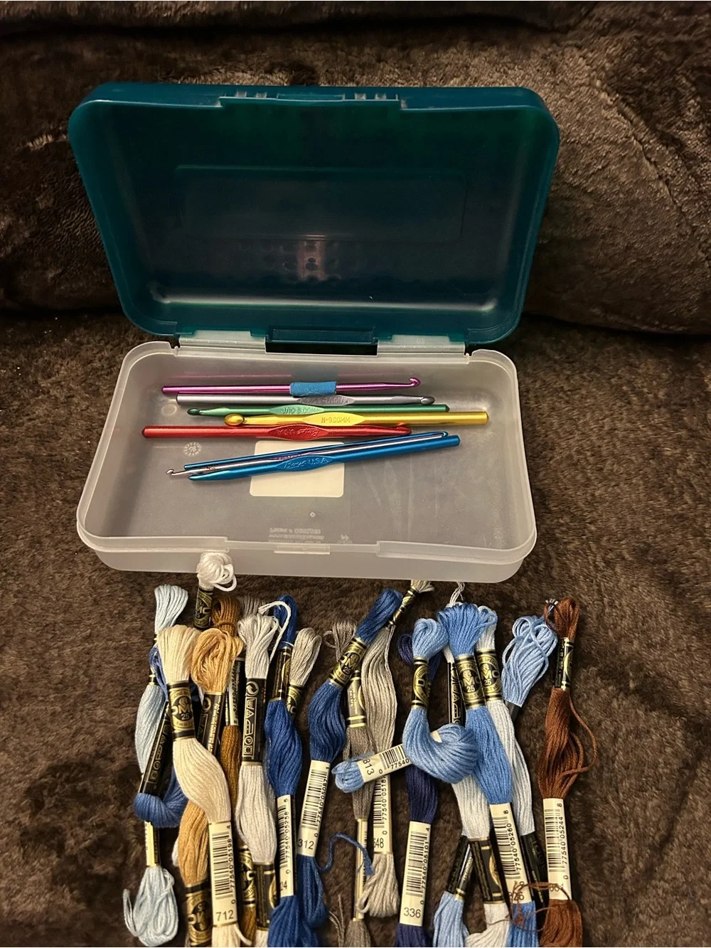 Craft Crochet Hook Set with Blue Storage Case - Multi-Color Hooks